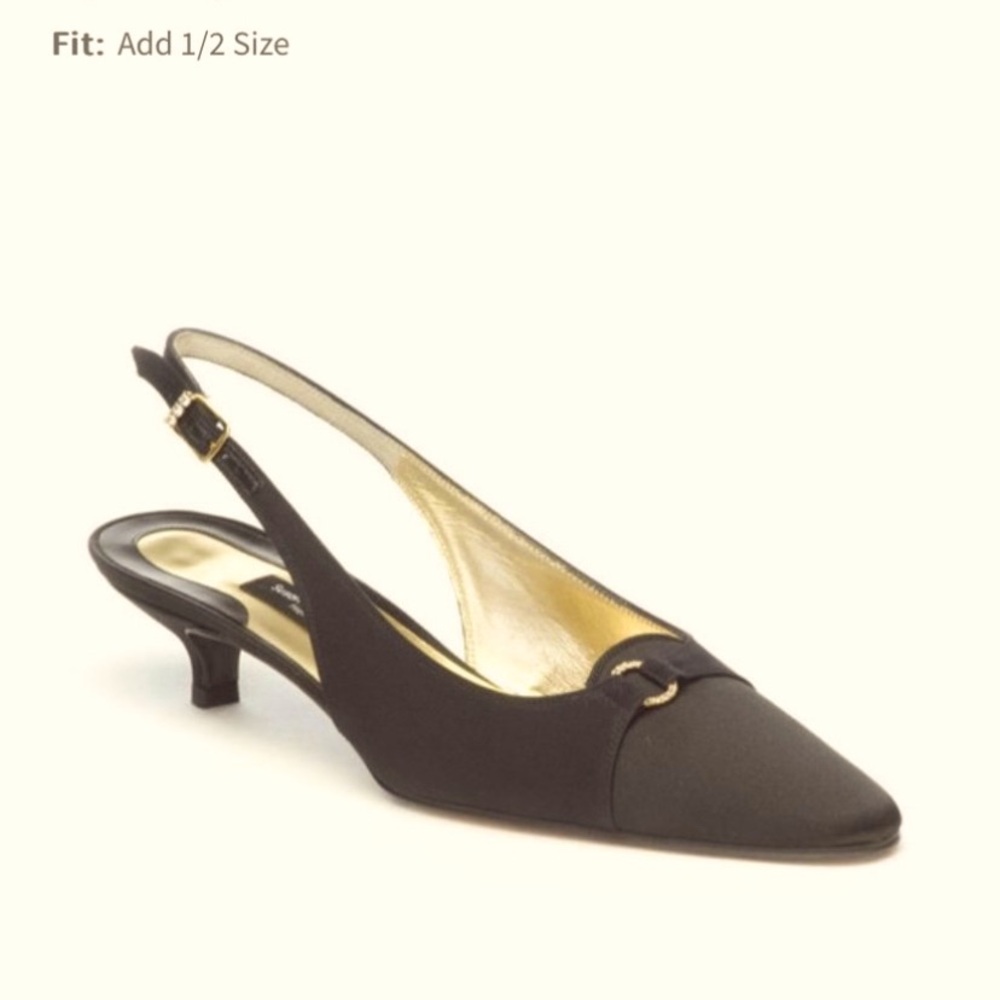 Black vintage Susan Van Der Linde Contour Slingback heels size 4.5 US.